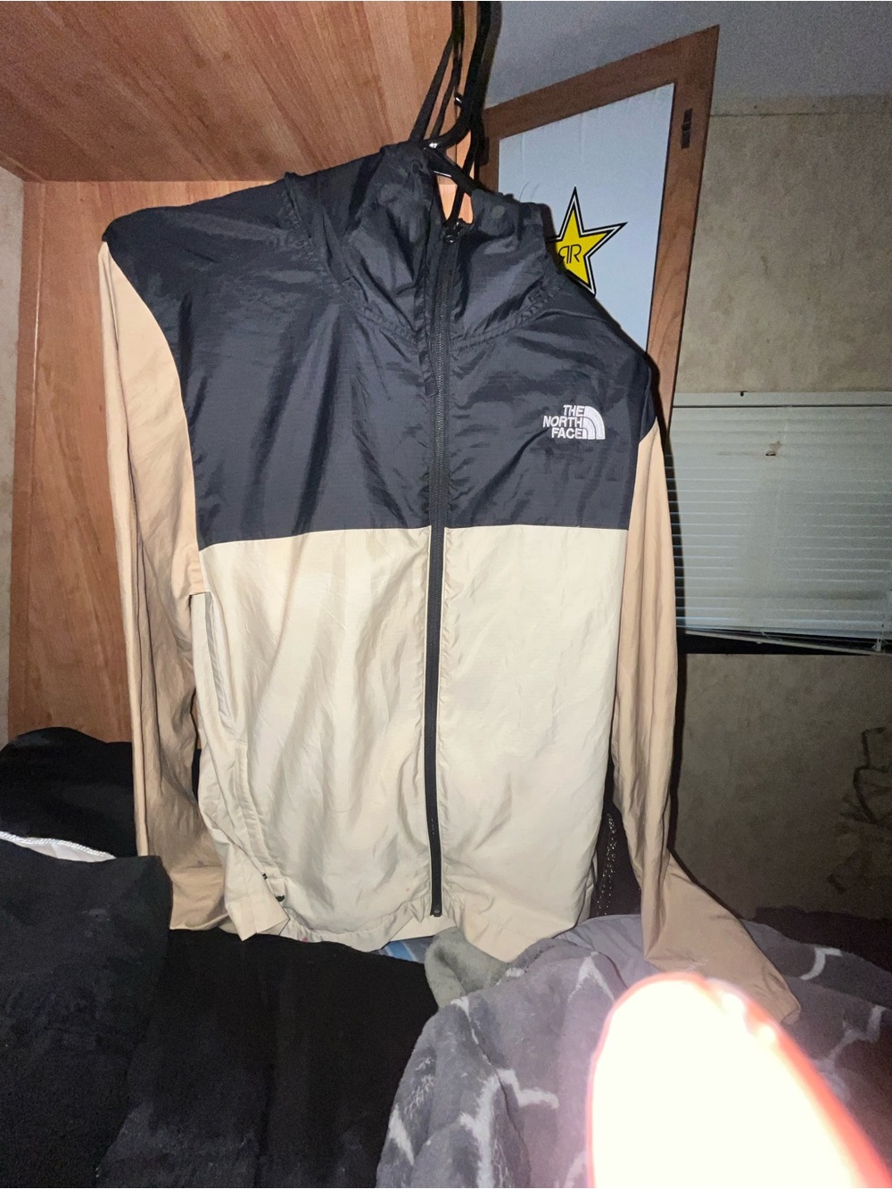 The North Face Men’s Two-Tone Hooded Windbreaker - Black & Beige